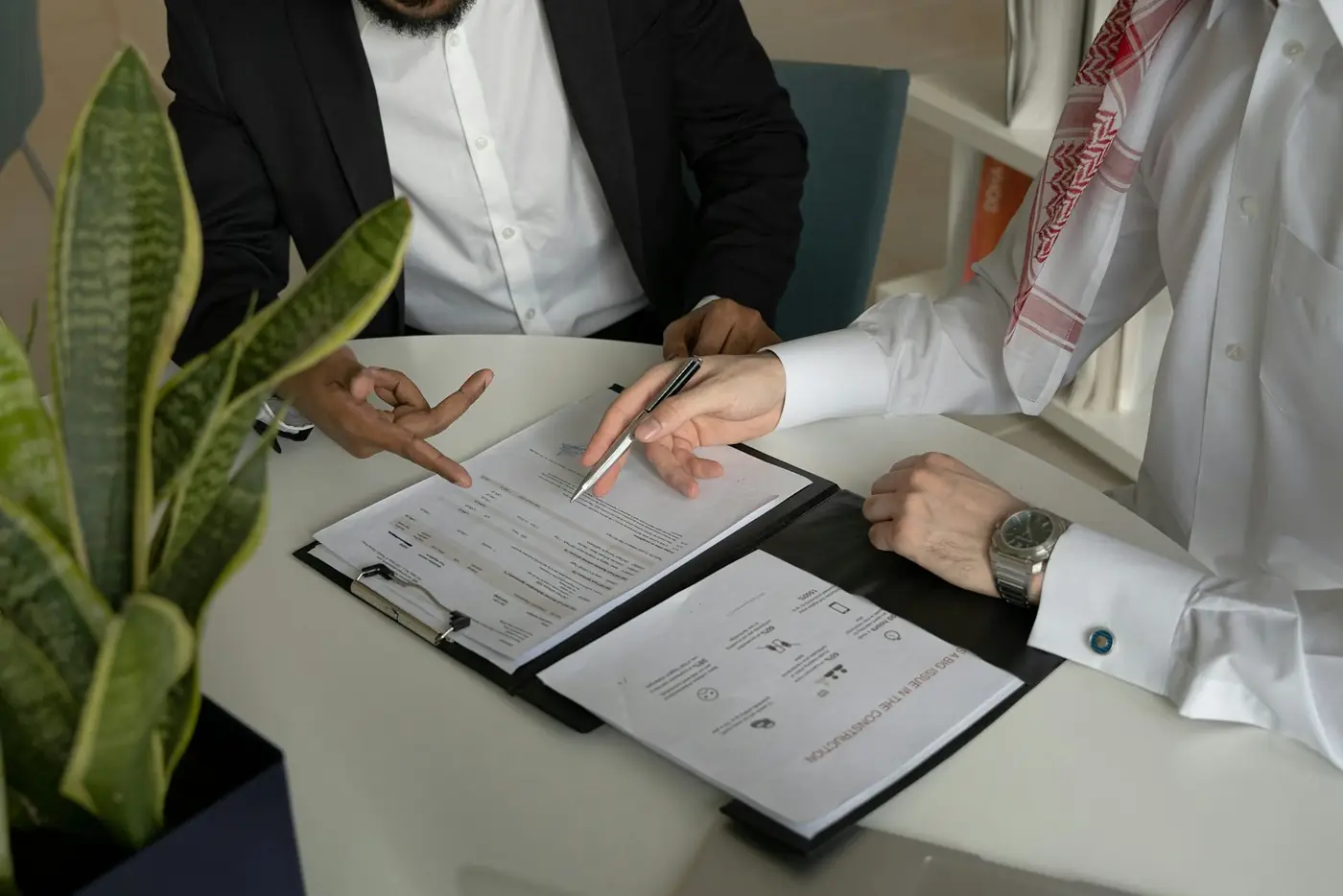 Partners reviewing an agreement